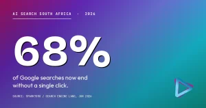 Featured image showing AI Search South Africa 2026 data - 68% of Google searches now end without a click | UltiMedia